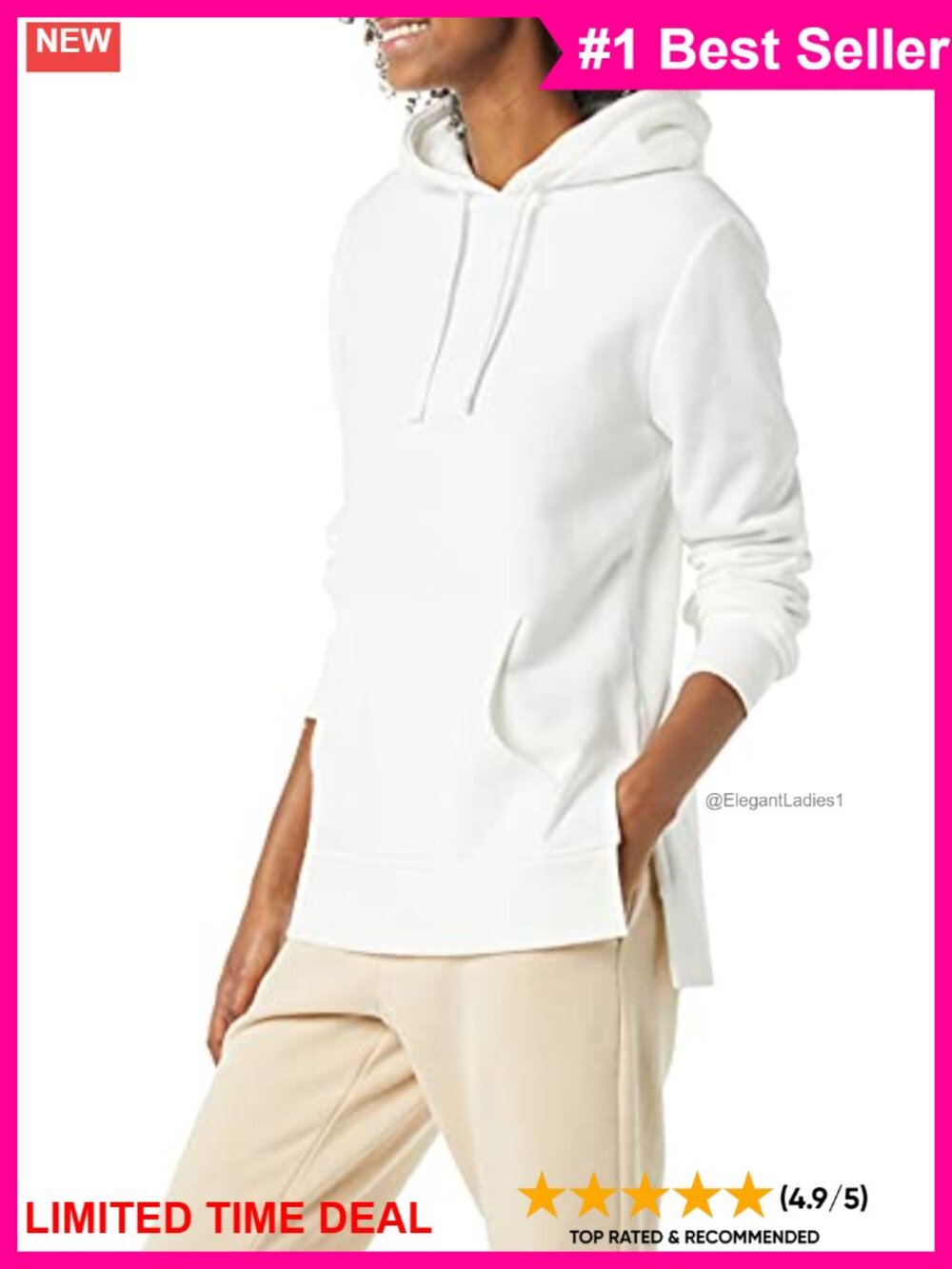 Women's Fleece Hooded Tunic Sweatshirt Regular Fit Pullover Kangaroo Pocket